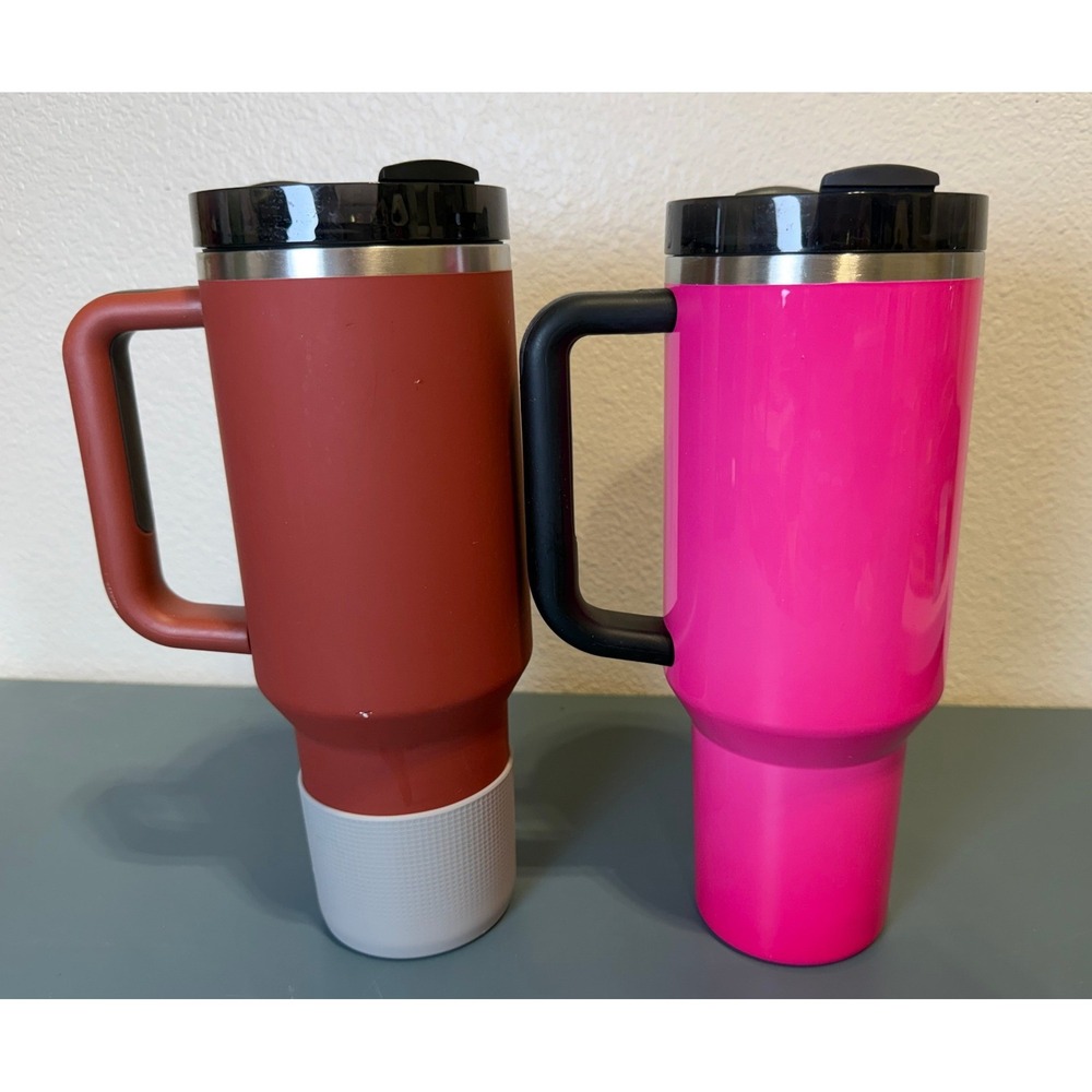 Lot of 2‎ Stanley Adventure Quencher H2.0 Tumblers 40oz Electric Pink Terracotta